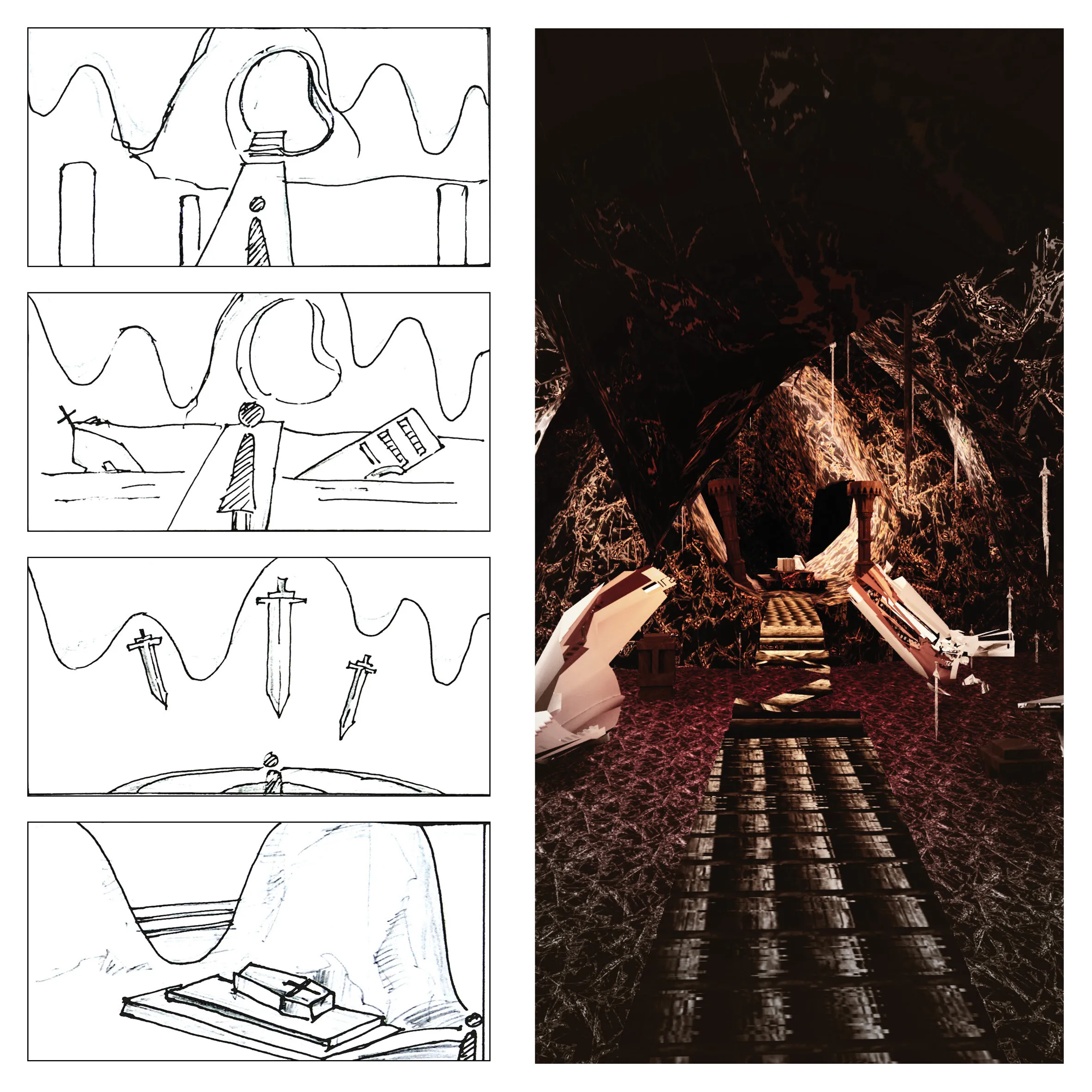 Rendering and sketch of Inferno
