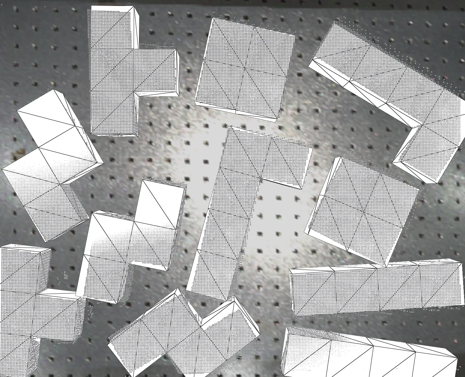 Network predictions with 6D pose bounding boxes